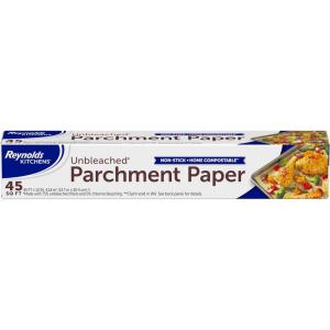 imageReynolds Kitchens Stay Flat Parchment Paper Roll Non Curling Baking Parchment Paper for Baking and Cooking Oven Safe up to 425 Degrees 36 Feet x 15 Inches 45 Total Sq FtUnbleached