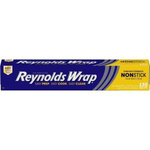 imageReynolds Wrap Non Stick Aluminum Foil Nonstick Aluminum Foil Roll Prevents Food Sticking and Messy Cleanup Great for Covering Casseroles and leftovers 4333 Yards x 12 Inches 130 SqFt130 Sq Ft