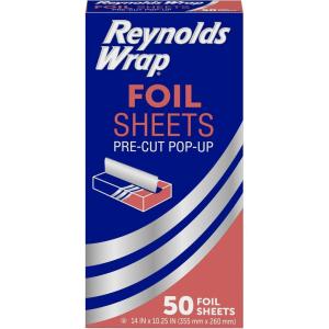 imageReynolds Wrap PreCut PopUp Aluminum Foil Sheets 14 x 1025 Inches 50 Sheets50 Count Pack of 1