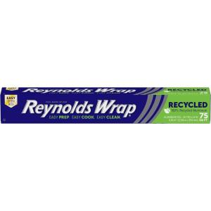 imageReynolds Wrap Recycled Aluminum Foil Recycled Foil Roll Made From 100 Recycled Materials With Secure Easy Open and Close Tab 200 Sq Ft75 Sq Ft